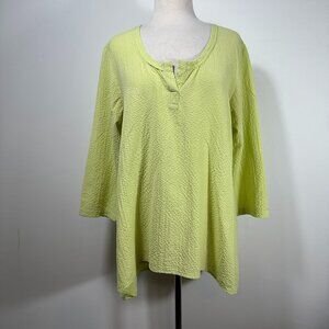 Habitat Clothes to Live In Tunic Top Women Small Green Lagenlook Relaxed